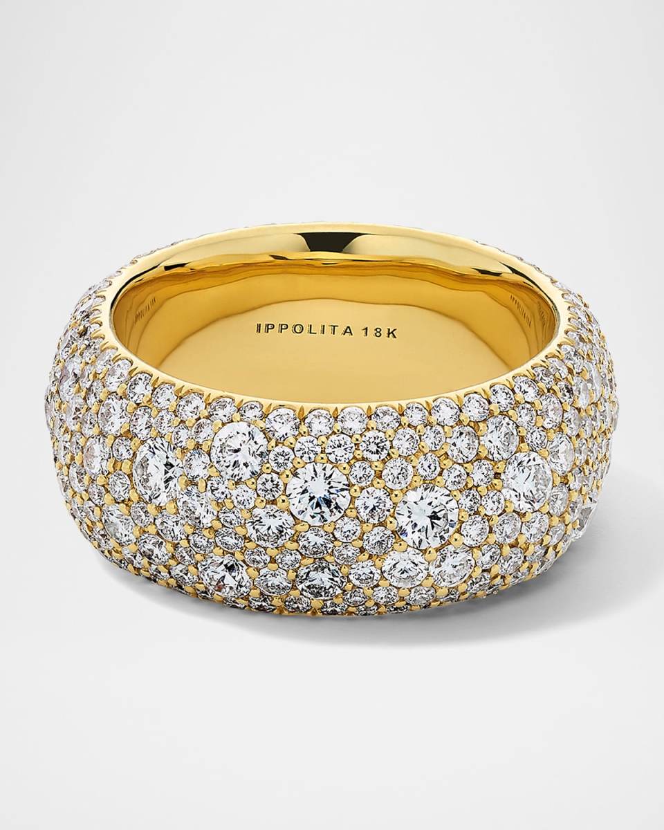 18K Gold Stardust Dune Ring with Diamonds, Size